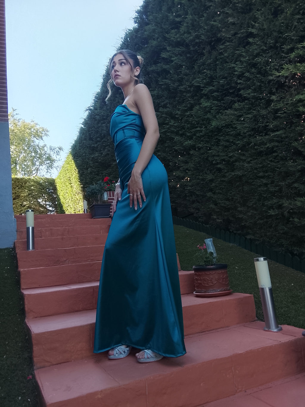 Vestido largo Dafne petróleo