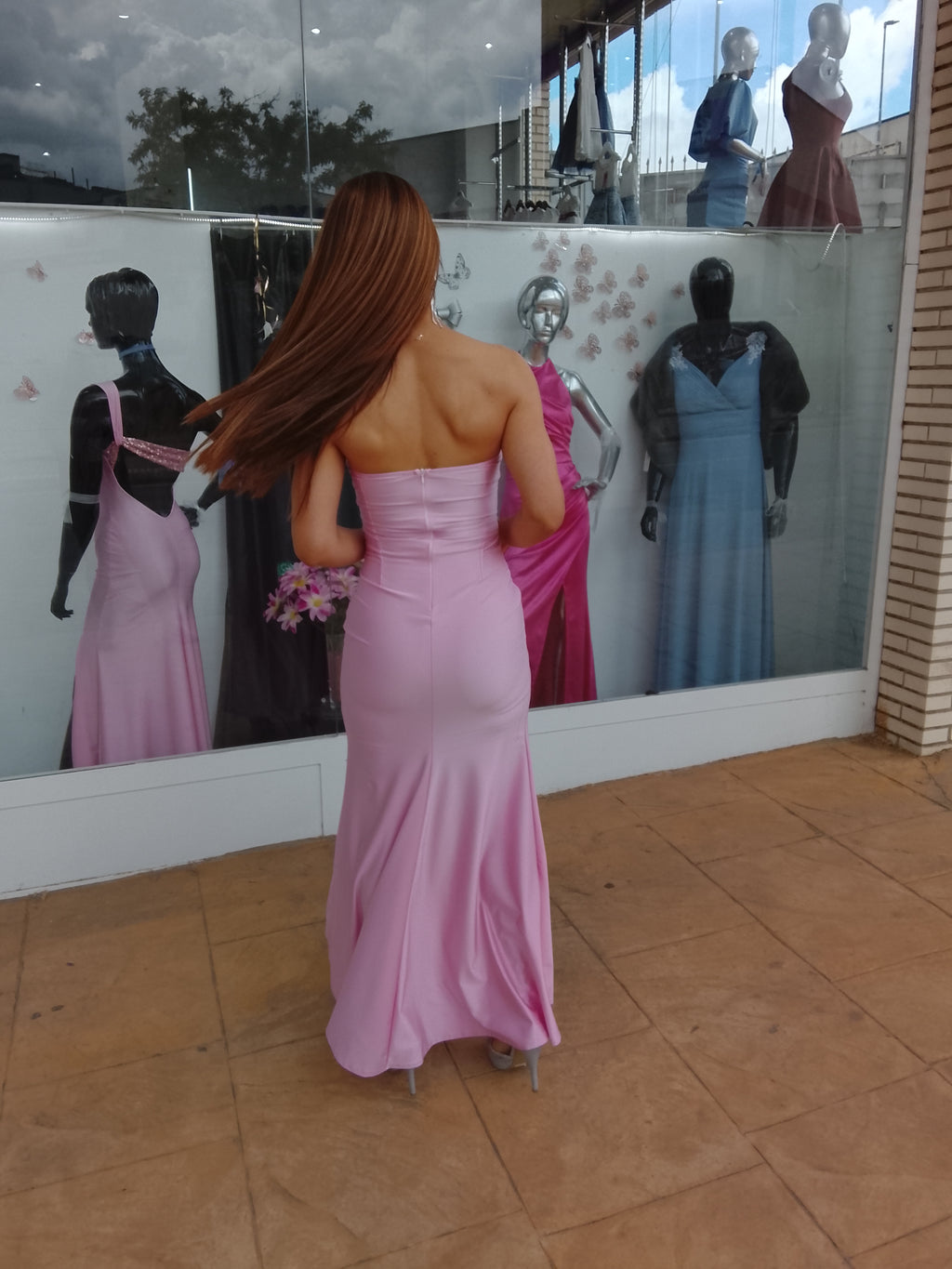 Vestido largo Veroh rosa
