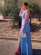 Vestido largo Ithaisa Air celeste