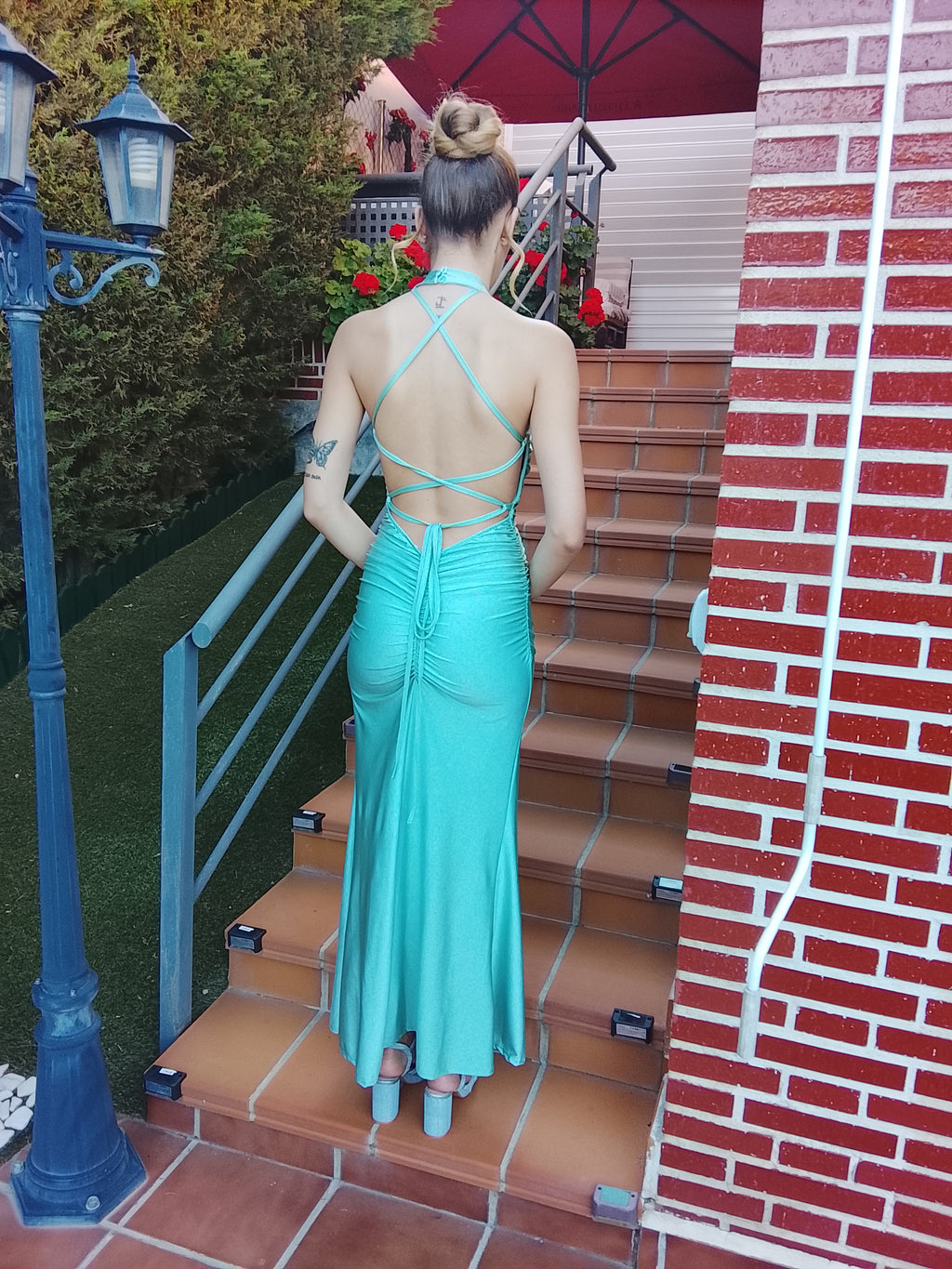 Vestido largo Uxía  Menta