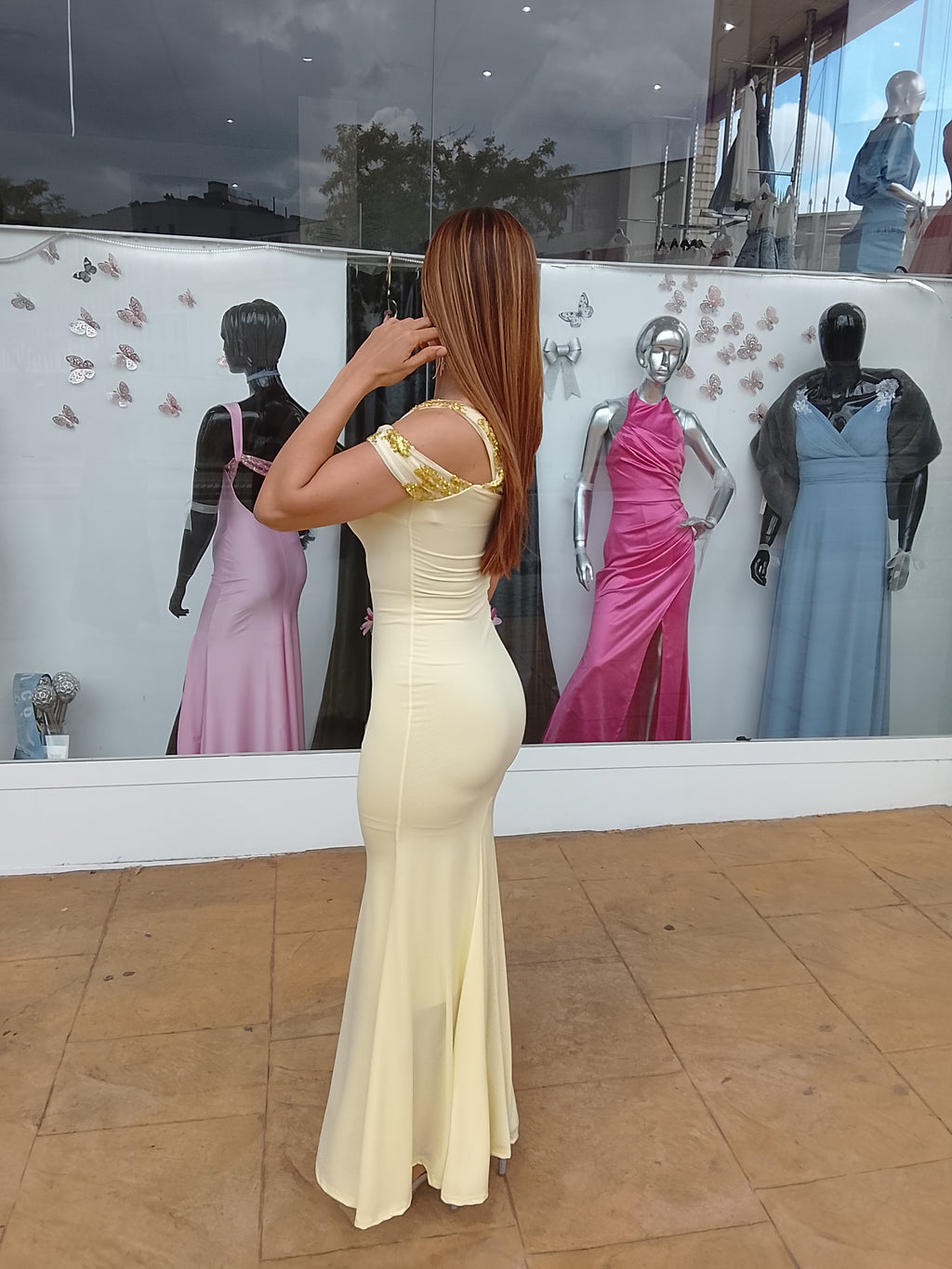 Vestido largo Vega amarillo