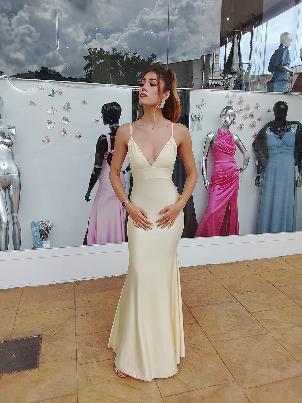 Vestido largo Gossip mantequilla