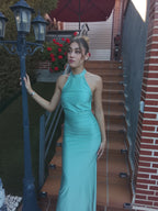 Vestido largo Uxía  Menta