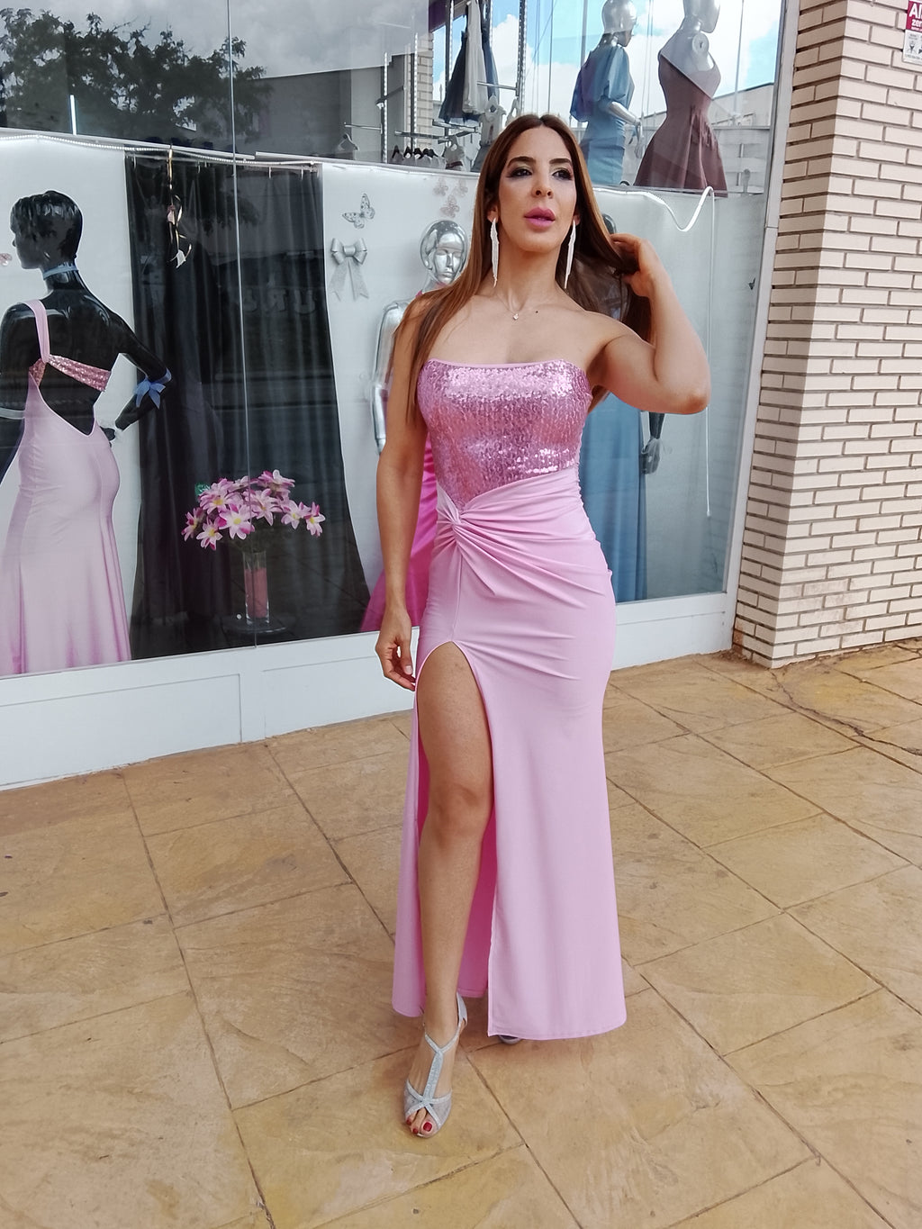 Vestido largo Veroh rosa