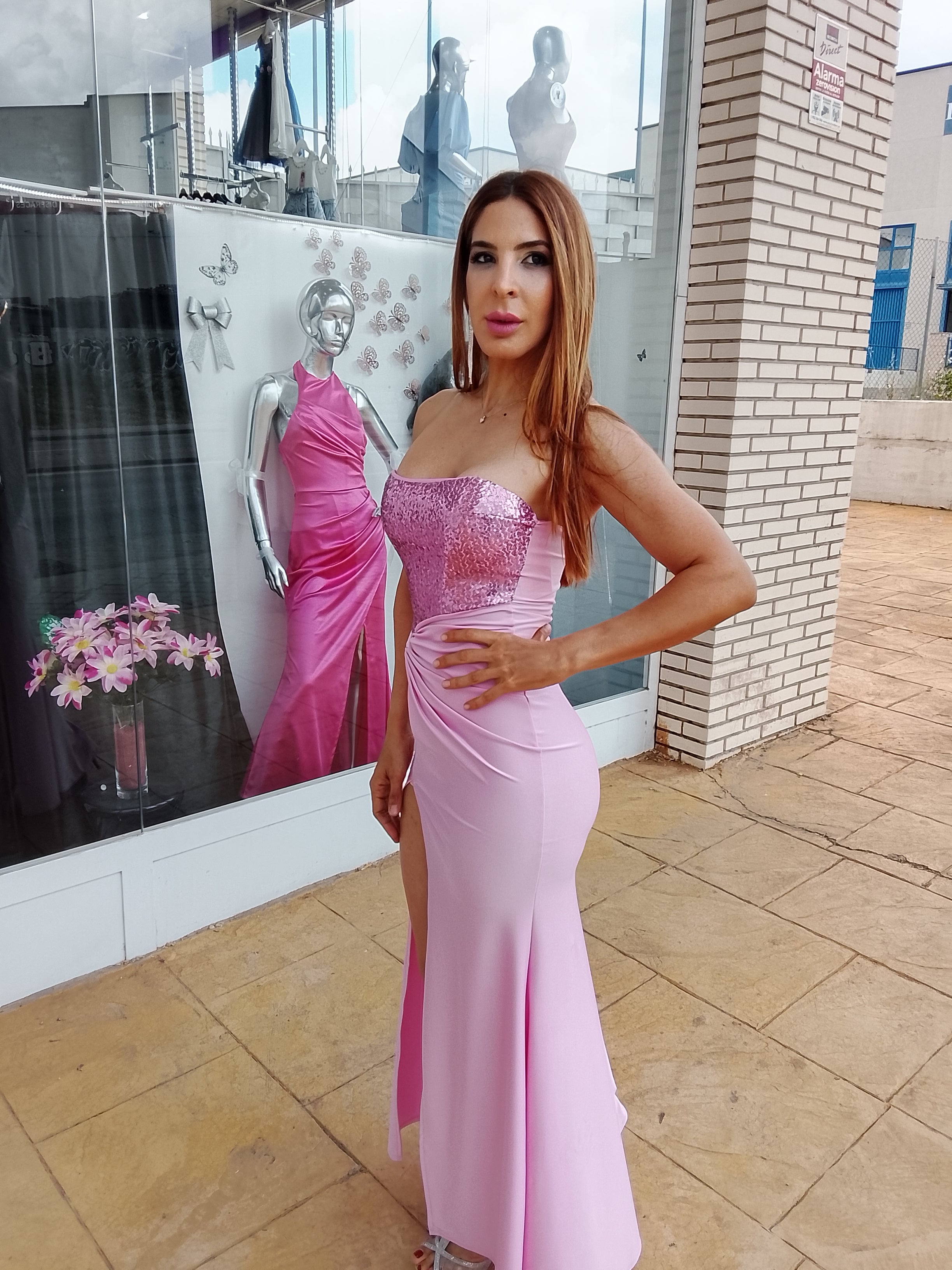 Vestido largo Veroh rosa