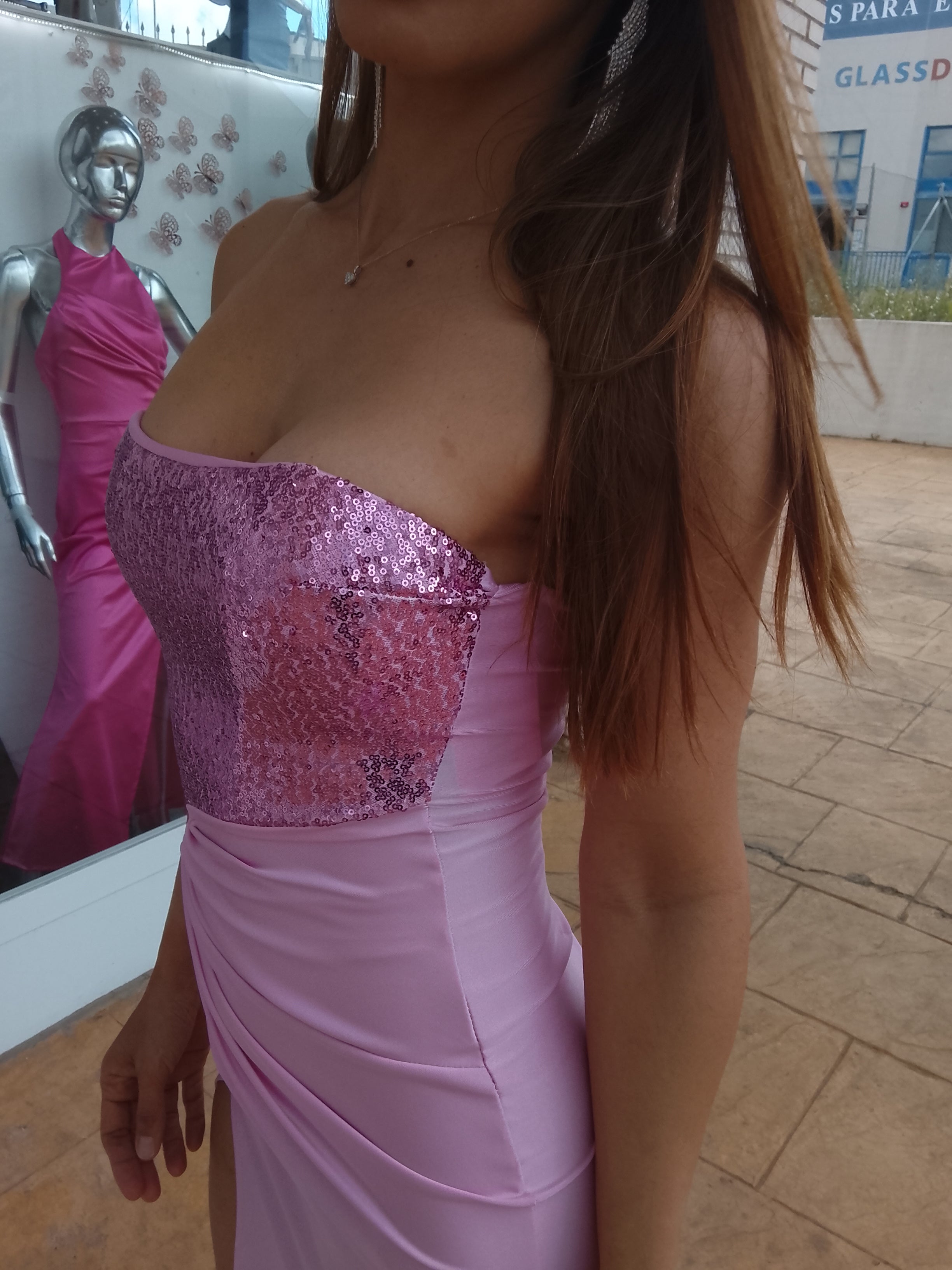 Vestido largo Veroh rosa