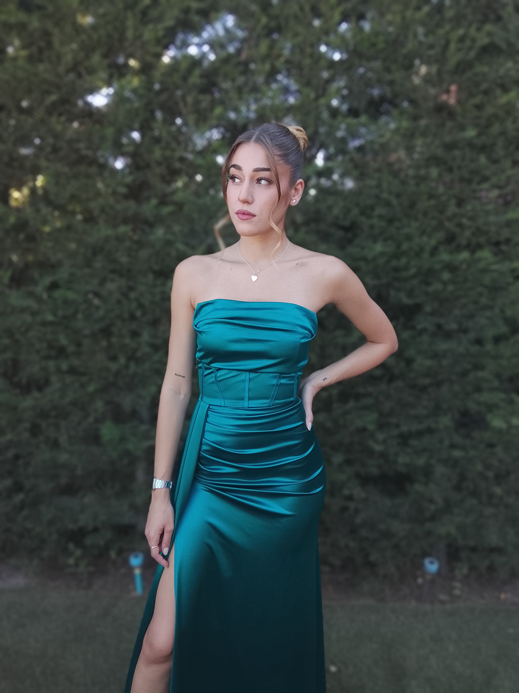 Vestido largo Dafne petróleo