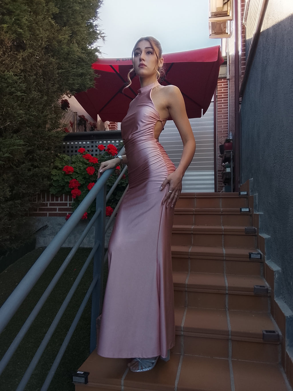 Vestido largo Uxía Rosa