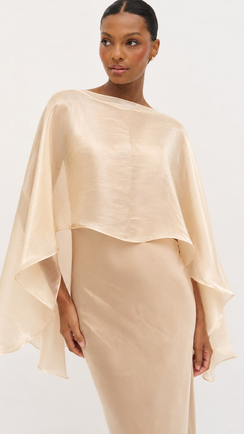 Capa organza satinada Champán