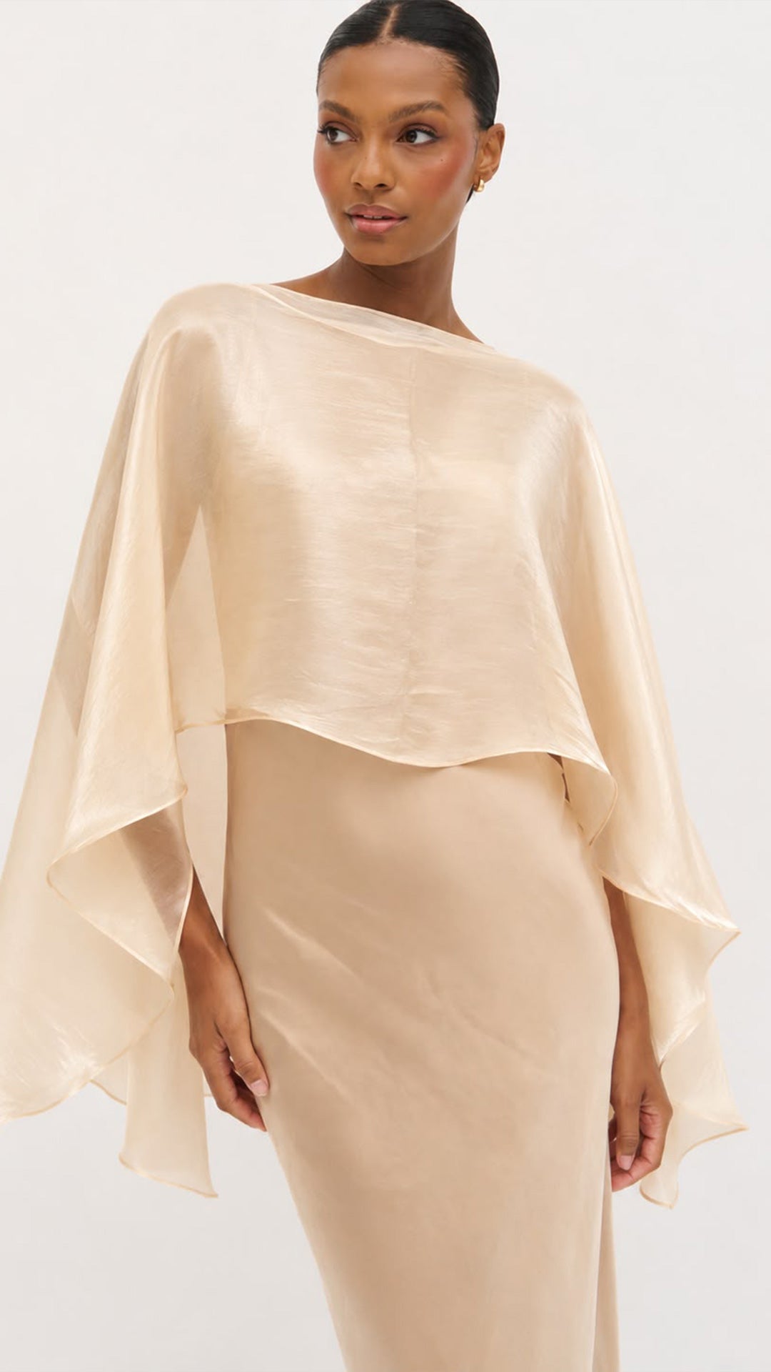 Capa organza satinada Champán