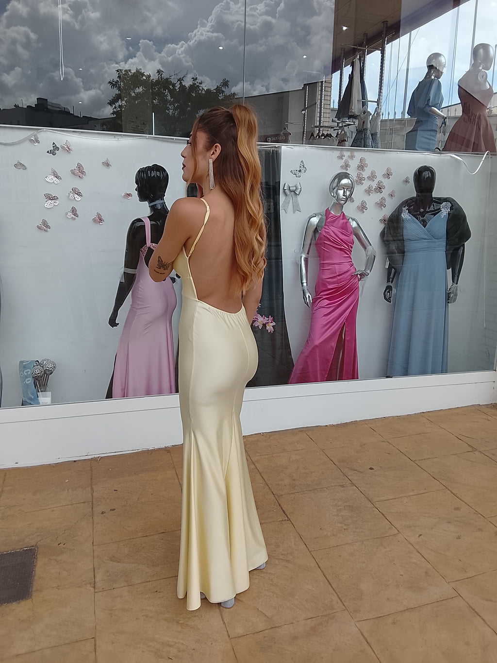 Vestido largo Gossip mantequilla