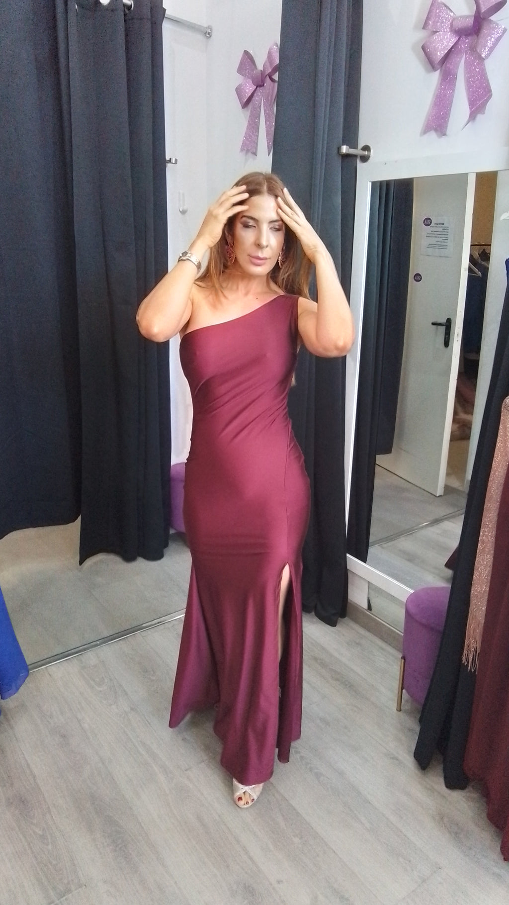 Vestido largo Emilia Burdeos
