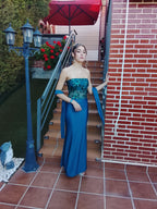 Vestido largo Sicilia petróleo