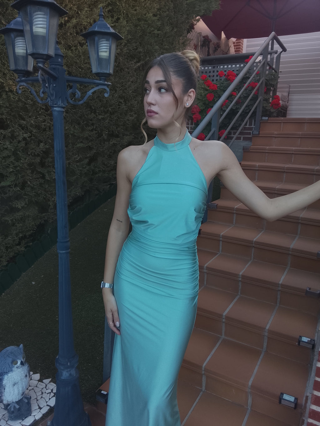 Vestido largo Uxía  Menta